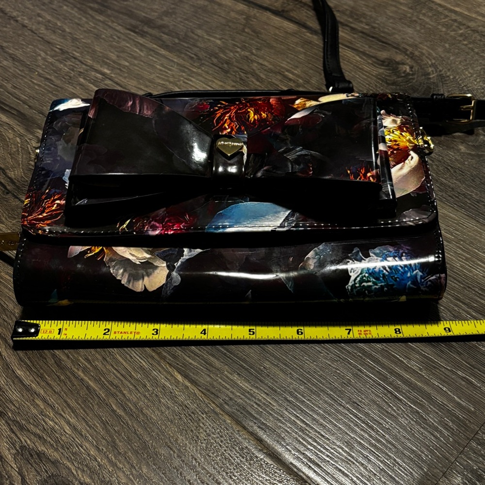 Betsey Johnson Floral Black Bow Women's Crossbody - Picture 10 of 11